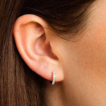 Load image into Gallery viewer, Huggie Earrings with Clear Stones