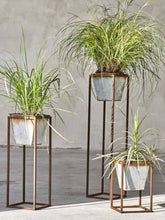 Load image into Gallery viewer, Medium Narlu Planter Stand Aged Zinc