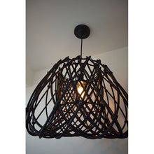 Load image into Gallery viewer, Black Rattan Lampshade - Raine and Humble