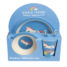 Load image into Gallery viewer, Magical Unicorn Bamboo Tableware (set of 5)