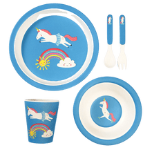 Load image into Gallery viewer, Magical Unicorn Bamboo Tableware (set of 5)