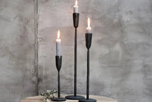 Load image into Gallery viewer, Large Mbata Black and Brass Candlestick Nkuku