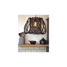 Load image into Gallery viewer, Black Rattan Lampshade - Raine and Humble