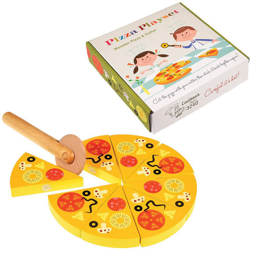 Wooden Toy Pizza In Box