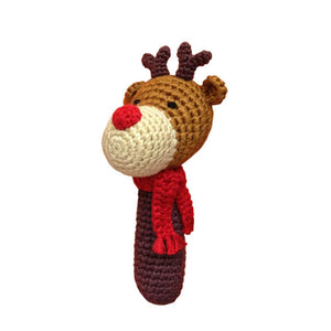 Crocheted Bamboo Reindeer Rattle