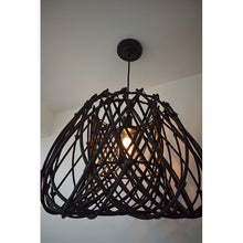 Load image into Gallery viewer, Black Rattan Lampshade - Raine and Humble
