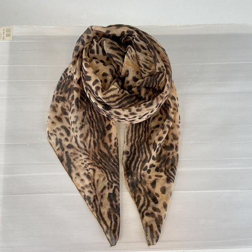 Leopard print scarf - Black Colour DK