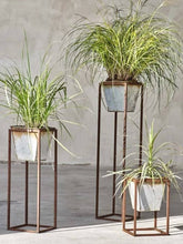 Load image into Gallery viewer, Large Narlu Aged Zinc Planter Stand
