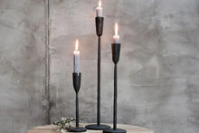 Load image into Gallery viewer, Large Mbata Black and Brass Candlestick Nkuku
