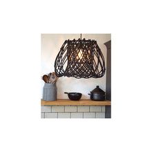 Load image into Gallery viewer, Black Rattan Lampshade - Raine and Humble
